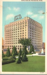 Vintage Postcard 1941 Hotel Kahler Rochester Minnesota MN Geo W.Russell Pub.