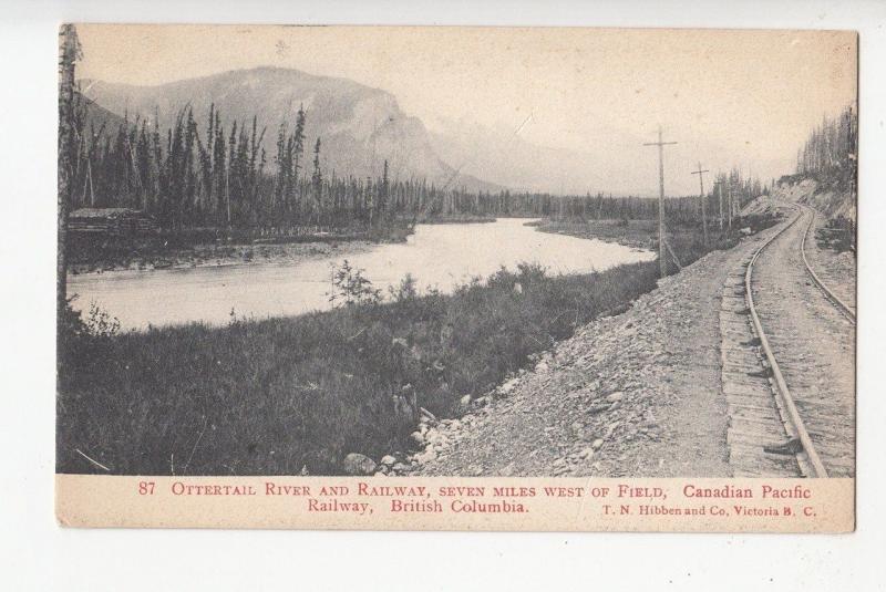 B77487 BC ottertail riover and railway seven miles  canada scan front/back image