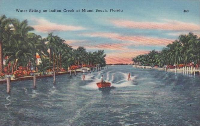 Florida Miami Beach Water Skiing On Indian Creek