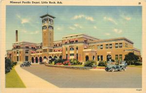 Vintage Linen Postcard; Missouri Pacific RR Depot, Little Rock AR Unposted