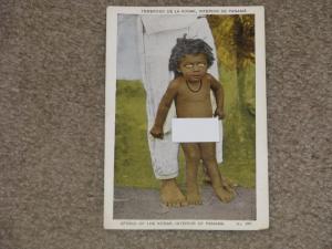 Native Boy-Afraid of the Kodak, Interior of Panama, unused Vintage Card