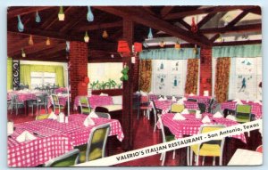 SAN ANTONIO, Texas TX ~ Interior VALERIO'S ITALIAN RESTAURANT 1950s  Postcard