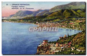 Old Postcard Menton Ventimiglia Grimaldi