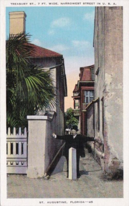 Treasury Street 7 Feet Wide Narrowest Street In The U S St Augustine Florida