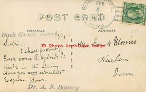 Advertising Postcard, RPPC, Bonney Honey, Buck Grove Iowa, 1913 PM, Photo