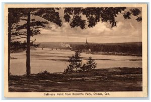 1912 Bridge View Gatineau Point from Rockliffe Park Ottawa Canada Postcard