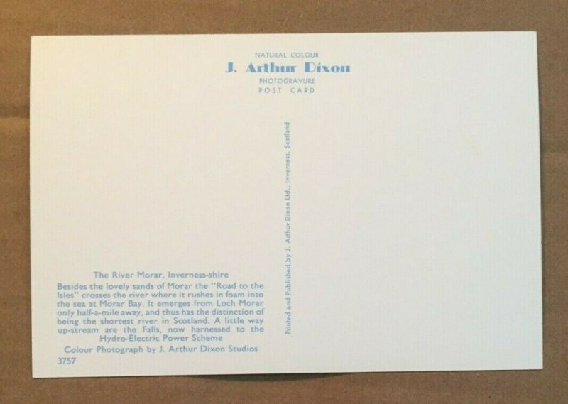 UNUSED POSTCARD - THE RIVER MORAR, INVERNESS-SHIRE, SCOTLAND