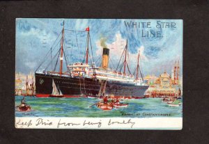 SS Arabic White Star Line Steamer Steamship Ship Constantinople Turkey Postcard