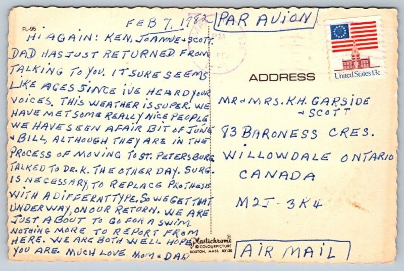 Beachcombers Looking For Florida Treasure, 1982 Chrome Postcard 