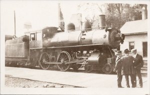 Manchester Locomotive Works #142 Engine Train Lewiston ME ?? RPPC Postcard H46