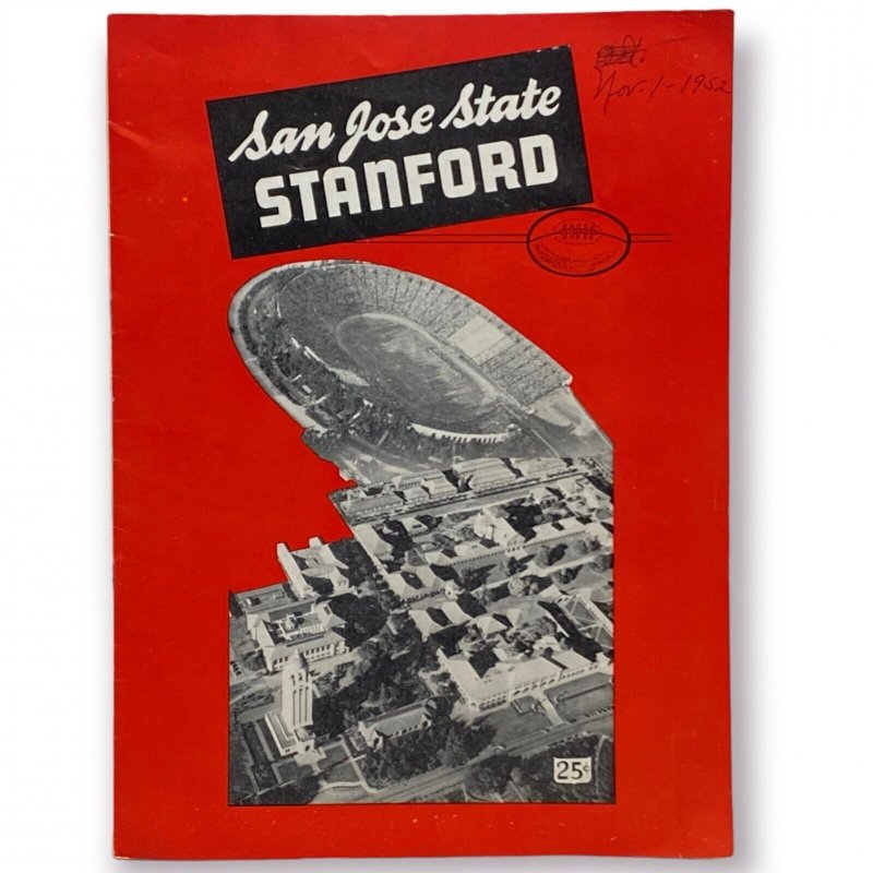 1952 NCAA College Football Program Stanford V San Jose State SJSU 11-1-52