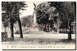 Old Postcard From Meaux Boulevard Jean Rose And The Monument Dead Children fo...