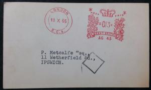 Daily Telegraph Acknowledgement of Letter Postcard, 3d Franked Rate, 1965 