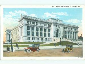 Unused W-Border OLD CARS & COURT HOUSE St. Louis Missouri MO n4723