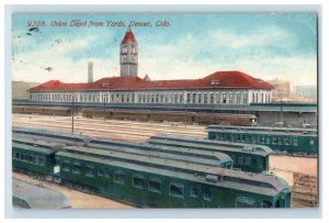 1900-10 union Depot From Yards Denver Colo Vintage Postcard F28E