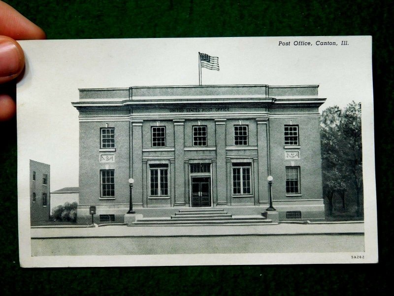 Vintage Early US Post Office, Canton, Illinois Postcard P25