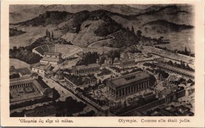 Greece Olympie/Olympia Comme elle était jadis Vintage Postcard C207