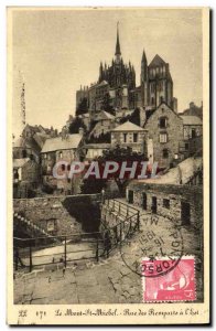 Old Postcard Mont St Michel Street ramparts has the & # 39Est