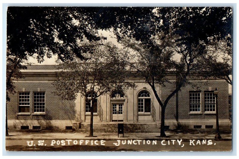 c1910 US Post Office Junction City Kansas KS Unposted RPPC Photo Postcard