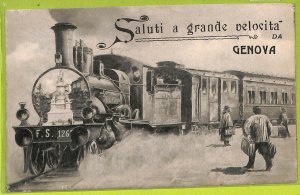 aa9058 - VINTAGE POSTCARD GENOA CITY: High speed greetings-