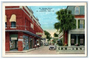 c1910 St. George Street Looking North Business St. Augustine Florida FL Postcard 