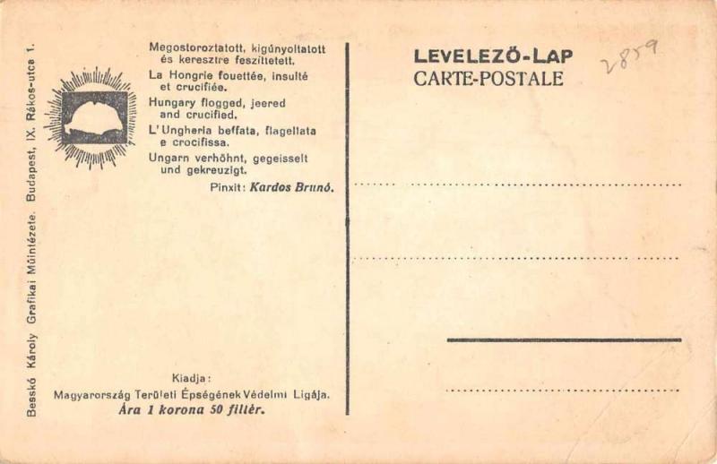 Hungary Outline Jesus on Cross Religious Antique Postcard J77331