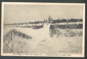 Ca 1938 PPC Canada Collapse Of Falls View Bridge By Greatest Ice Jam In See Info