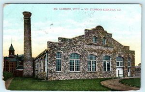 MT. CLEMENS, Michigan MI ~ MT. CLEMENS ELECTRIC Co Missing Corner 1914 Postcards