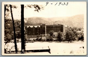 Postcard RPPC c1933 West Point NY The Thayer Hotel Old Cars US Military Academy