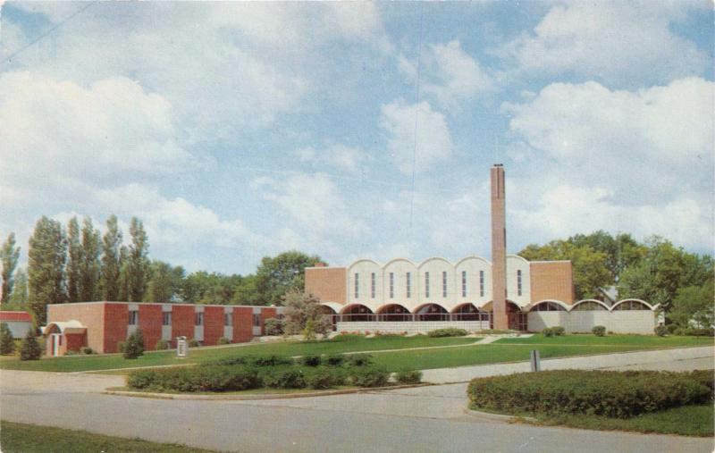 SCHLESWIG IOWA UNITED CHURCH OF CHRIST-EVAGELICAL PEACE CHURCH POSTCARD 1960s