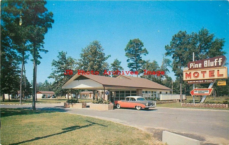 AR, Pine Bluff, Arkansas, Pine Bluff Motel, Exterior, 50s Car, Hannau No 21980