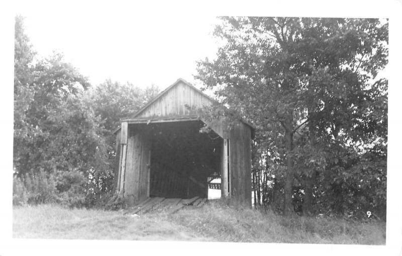 Brandon Vermont Covered Bridge Real Photo Antique Postcard K17267
