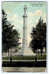 c1910 Scenic View Confederate Monument Fort Smith Arkansas AR Vintage Postcard