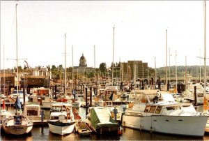 Olympia WA Washington PERCIVAL LANDING WATERFRONT PARK Marina~Boats 4X6 Postcard