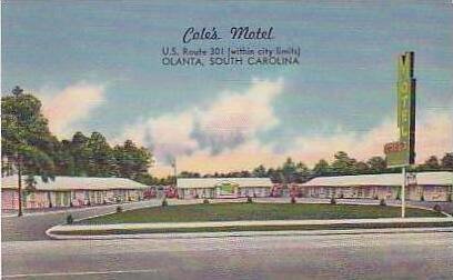 South Carolina Olanta Coles Motel