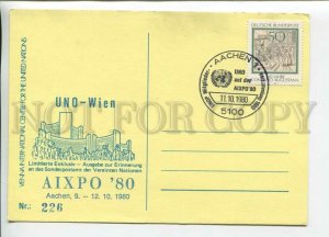 449623 GERMANY 1980 year exhibition in Aachen special cancellation postcard
