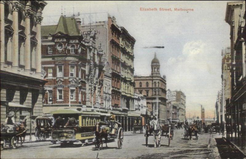 Melbourne Australia Elizabeth St. 1906 Used Postcard