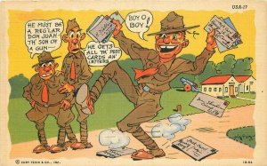 Comic Humor Military Letters Ray Walters Teich #1B-H2 Postcard 21-1823