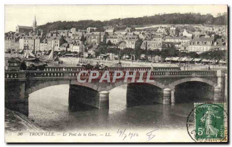 Old Postcard Trouville The Railway Bridge