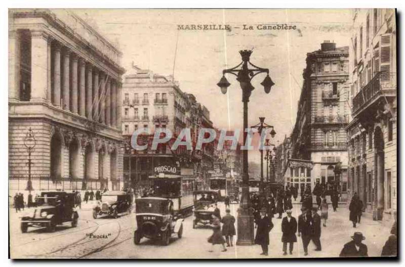 Old Postcard Marseille The Cannebiere