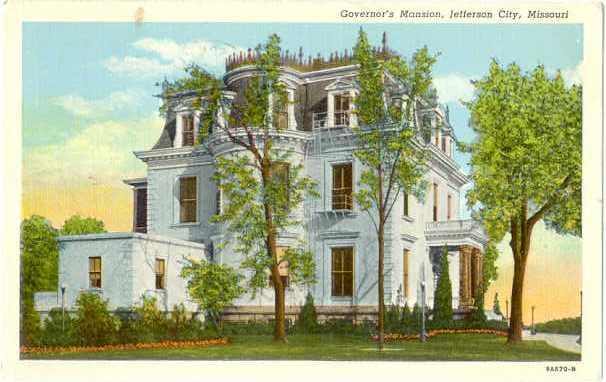 Governor's Mansion, Jefferson City, Missouri MO, 1952 Linen