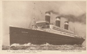 S.S. LEVIATHAN (US Liner) - Vintage POSTCARD