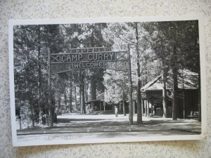 YOSEMITE, CA 1940s-50s real photo CAMP CURRY entrance