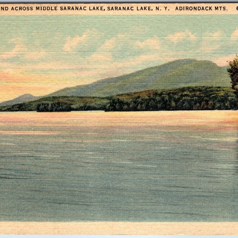 1935 Saranac Lake, NY Adirondack Mts Mt. Ampersand Water Nature Scenic PC A252
