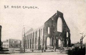 MA - Chelsea, April 12, 1908 Fire Ruins. St Rose Church