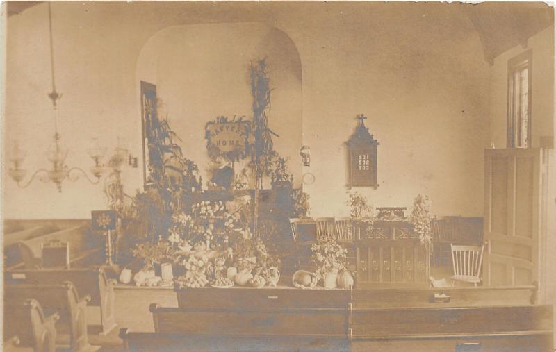 F28/ Forks Church Pennsylvania RPPC Postcard Interior c1910 Lutheran Church