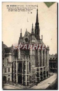 Old Postcard Paris I stopped Ste Chapel built in 1245 on the order of St. Lou...