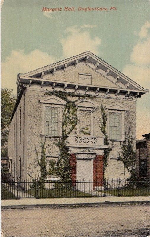 Postcard Masonic Hall Doylestown PA