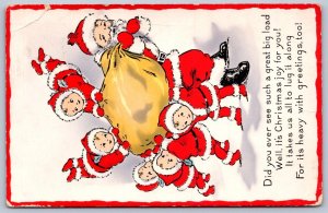K47/ Merry Christmas Holiday Postcard c1910 Santa Claus Toys Child Santa 22