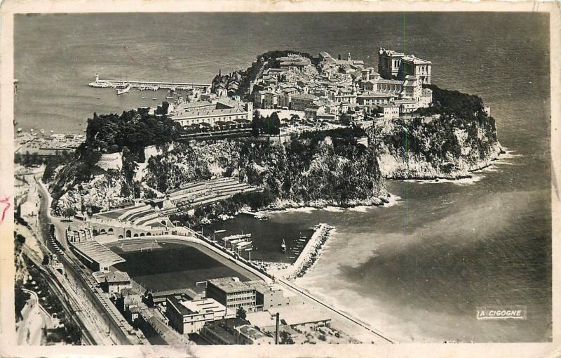 Monaco La Rocher panorama RPPC